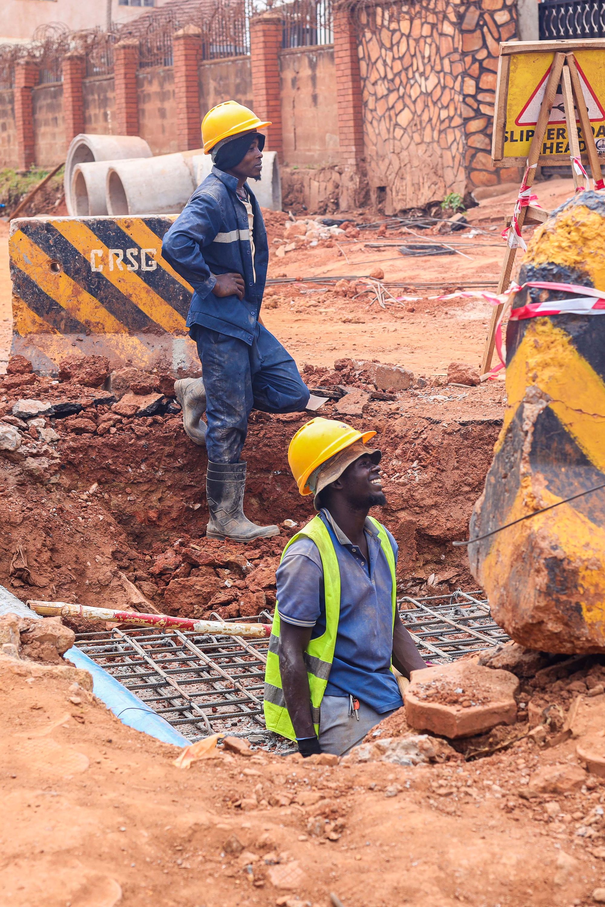 Excavation and building works in Kampala, Uganda